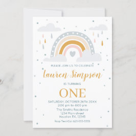 Convites Invitación Modern Rainbow Invitation Birthday