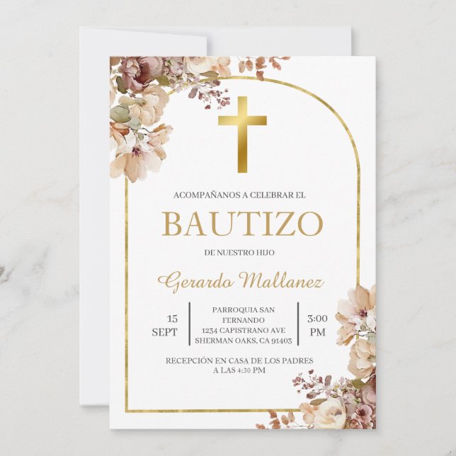 Convites Invitación para bautismo (Frente)