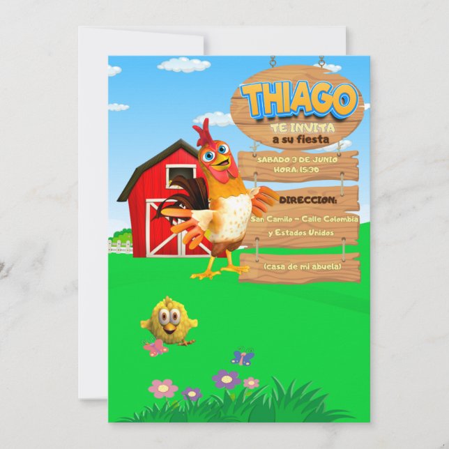 Convites INVITACION PARA NIÑO "Bartolito' (Frente)