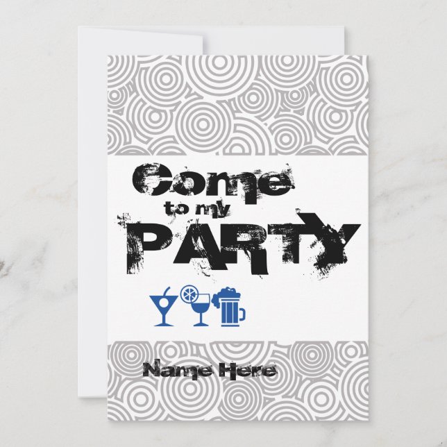 Convites Invitación para personalizar Come to my Party (Frente)