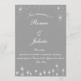 Convites invitación pre-boda diente de león
