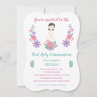 Convites Invitación Primera Comunión CECILIA