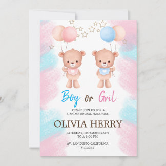 CONVITES INVITACION REVELACION DE GENERO