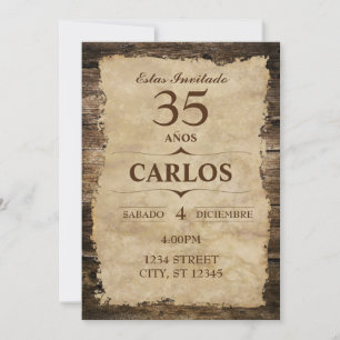 CONVITES INVITACIÓN RÚSTICA