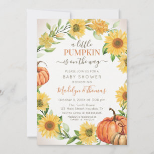 Convites Invitación Sunflower & Pumpkins Chá de fraldas d