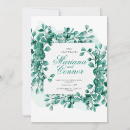 Convites Invitación Watercolor Greenery Botanical Wedding I