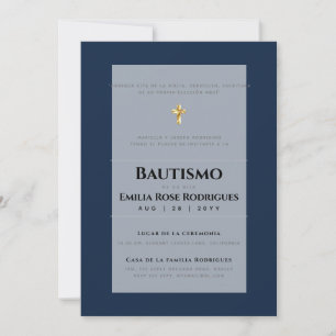 Convites Invitaciones de Bautismo Español Católico Modern