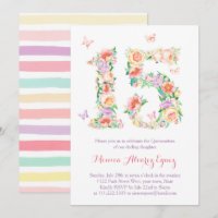 Invitaciones Quinceañera con mariposas borboletas
