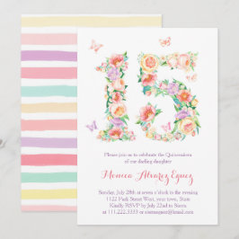 Convites Invitaciones Quinceañera con mariposas borboletas