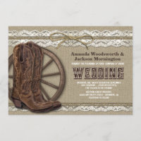 Invitações de Casamento de Locais e Burlap Rustic 