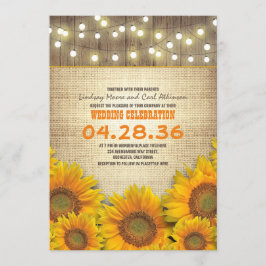 Convites Invitações de Casamento Russo de Girassóis