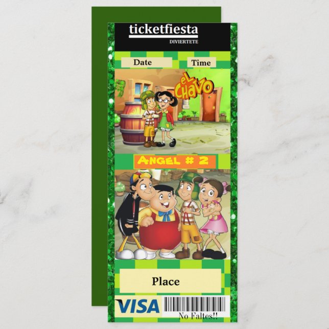 Convites invitacon El chavo del ocho (Frente/Verso)