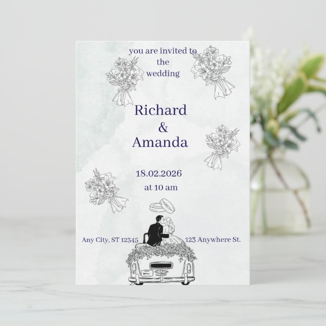 Convites invitation (Em pé/Frente)