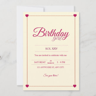 Convites Invitation aesthetic de corazones rosas