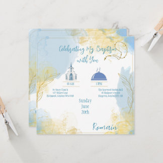 Convites Invitation  Baptism Celebration 