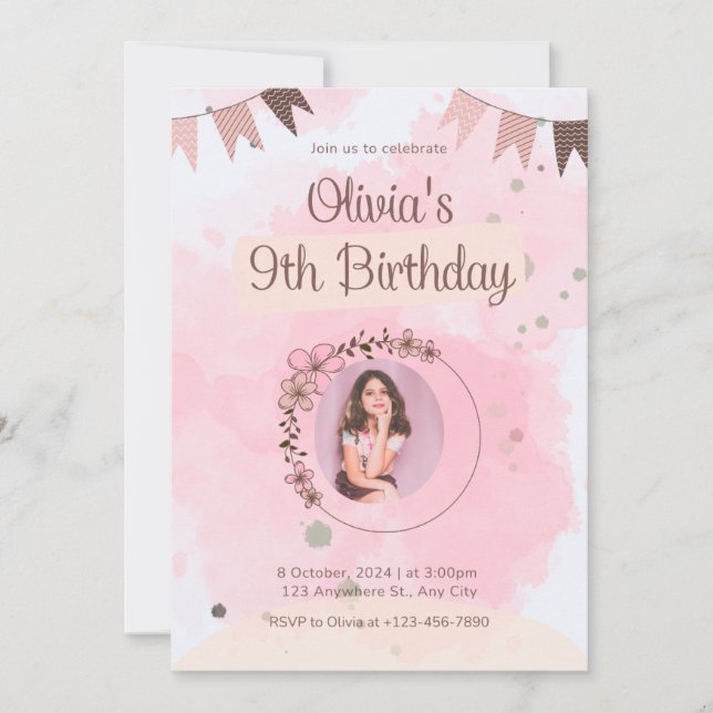 Convites Invitation birthday  (Frente)