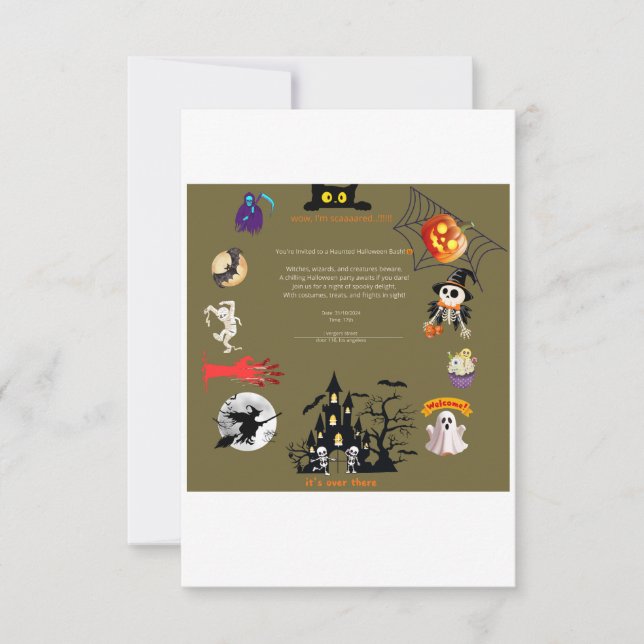 Convites invitation card for halloueen party (Frente)