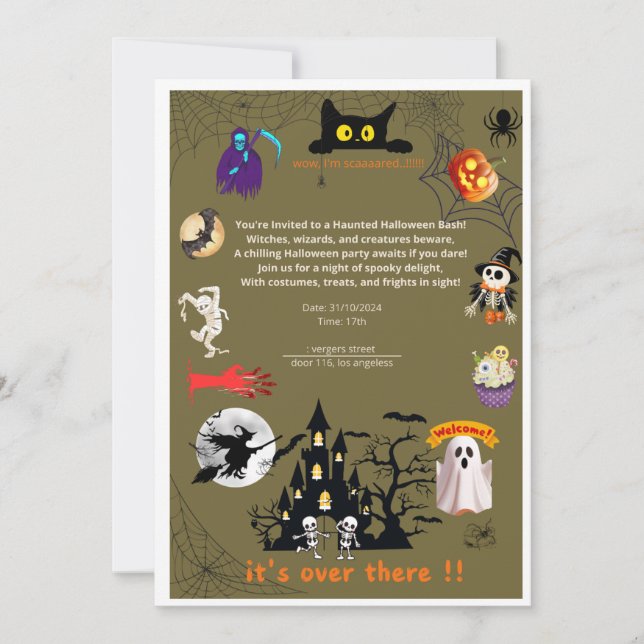 Convites invitation card to an alooeen party  (Frente)