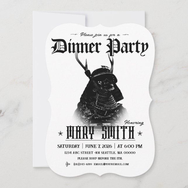 Convites Invitation Card_Western Style (Samurai) (Frente)
