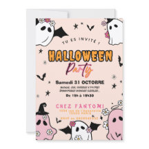 Invitation Fête d'Halloween Girly Fille