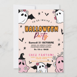 Convites Invitation Fête d'Halloween Girly Fille
