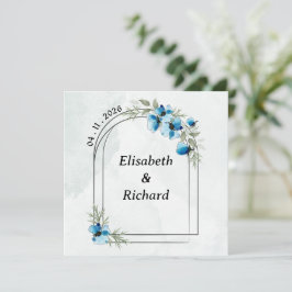 Convites Invitation "Fleurs bleues"