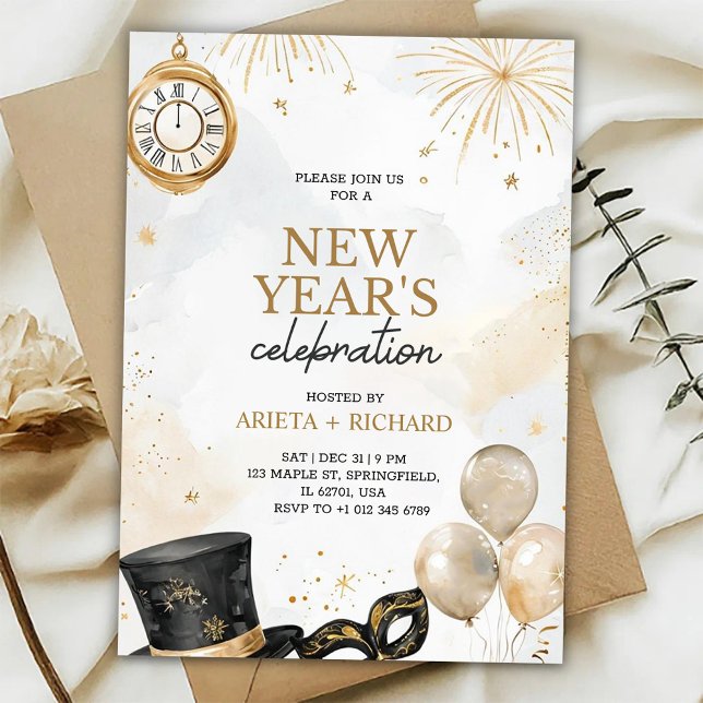 Convites Invitation for a new year celebrations  (Criador carregado)
