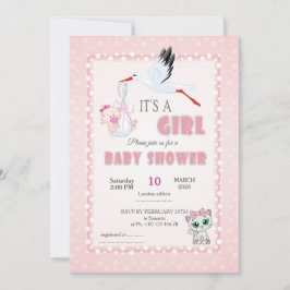 Convites invitation for baby shower, it is a girl