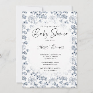 Convites Invitation for baby shower Toile Desing-Customizab