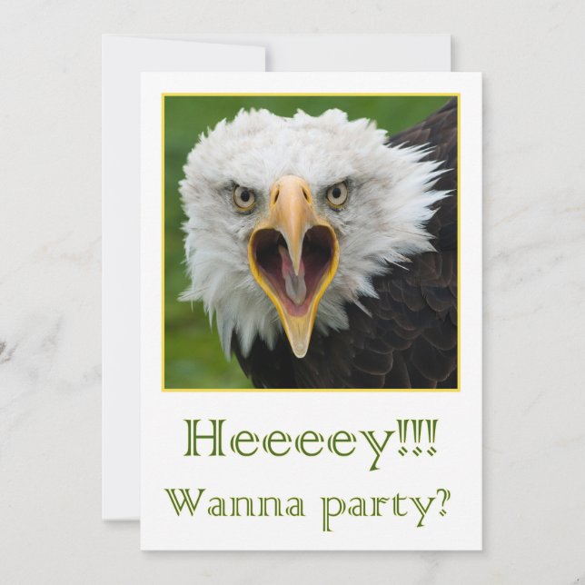 Convites Invitation for party shouting bird of prey (Frente)
