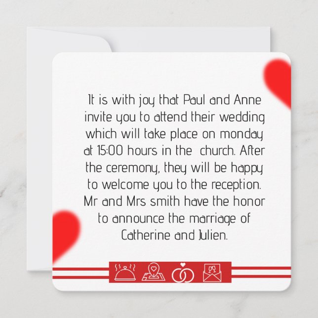 Convites invitation mariage  (Frente)