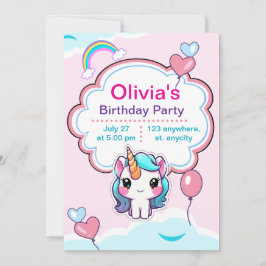 Convites Invitation Personnalisée Licorne Anniversair tout