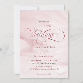 Convites Invitation simple de mariage pivoine rose