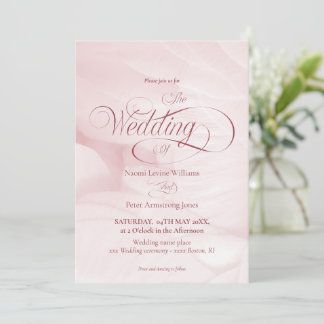 Convites Invitation simple de mariage pivoine rose