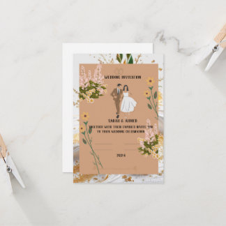 Convites Invitation simple, Taille : 12,7 cm x 17,8 cm, Pap