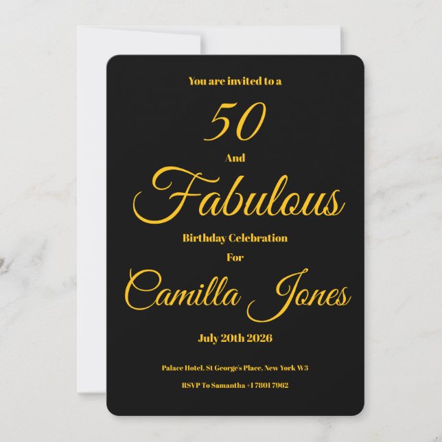 Convites Invitation to a 50th Birthday Party (Frente)
