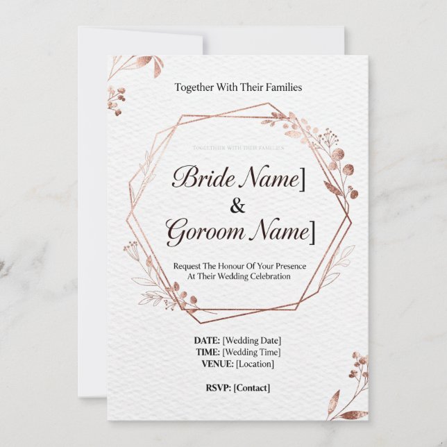 Convites InvitationModern Geometric Wedding Invitation | Mi (Frente)