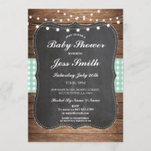 Invite Madeira de Casca Rustic Burlap Mint de Part