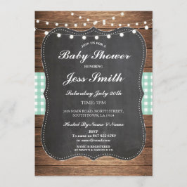 Convites Invite Madeira de Casca Rustic Burlap Mint de Part