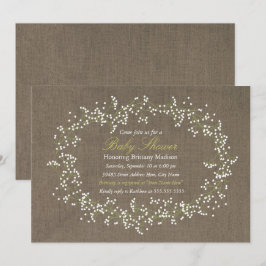 Convites Invite o Chá de fraldas Rustic Floral Wreath & Bur