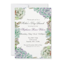 Invites de Dia de as mães de Suculência de Aquarel