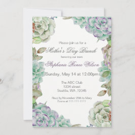 Convites Invites de Dia de as mães de Suculência de Aquarel