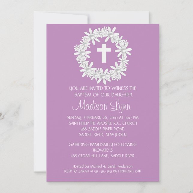 Convites Invivenciação do Batismo da Garota Cruzada (Frente)