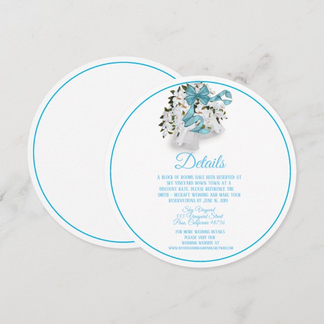 Convites Invólucro dos Sinos de Casamento Magnolia Round (Frente/Verso)