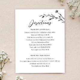 Convites Invólucro Rustic Black & White Wildflower