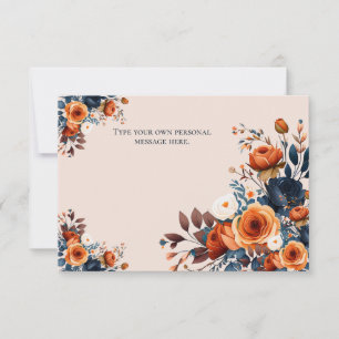 Convites Invólucro Rustic Burnt Orange e Blue Casation