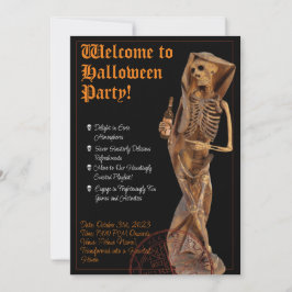 Convites Inwitação de Vinho e Morte no Halloween