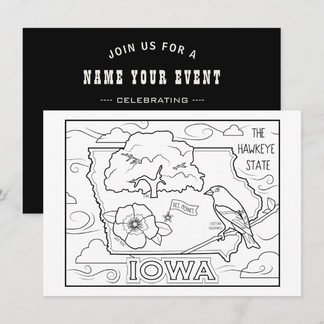 Convites iowa me colore colagem (Frente/Verso)