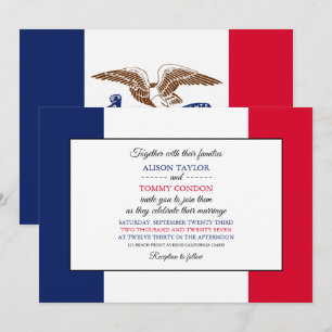 Convites Iowan Flag, Flag of Iowa Wedding