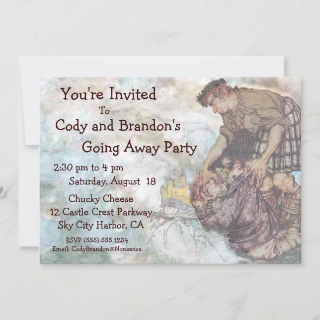 Convites Ir afastado blocos do gigante do conto de fadas do (Frente)